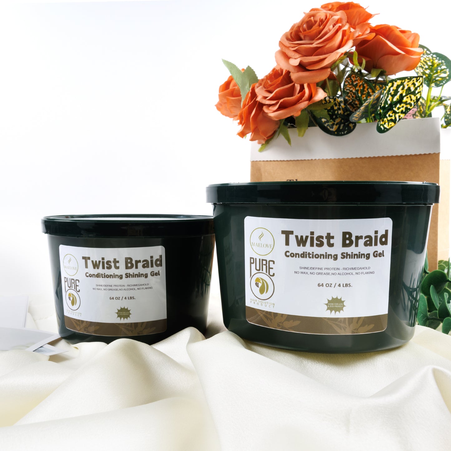 Big Size Pure Nature Braiding Jam Gel Bucket Shining Conditioning Holding Hair Gel 64 Oz Neat Braid Gel