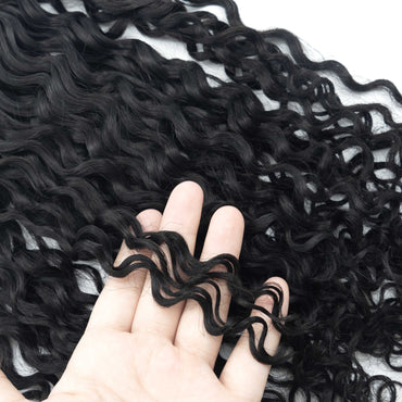 Maelove Feather Crochet Hair Pixie Curly Natural Black 100% Human Hair Extension for Boho Styles