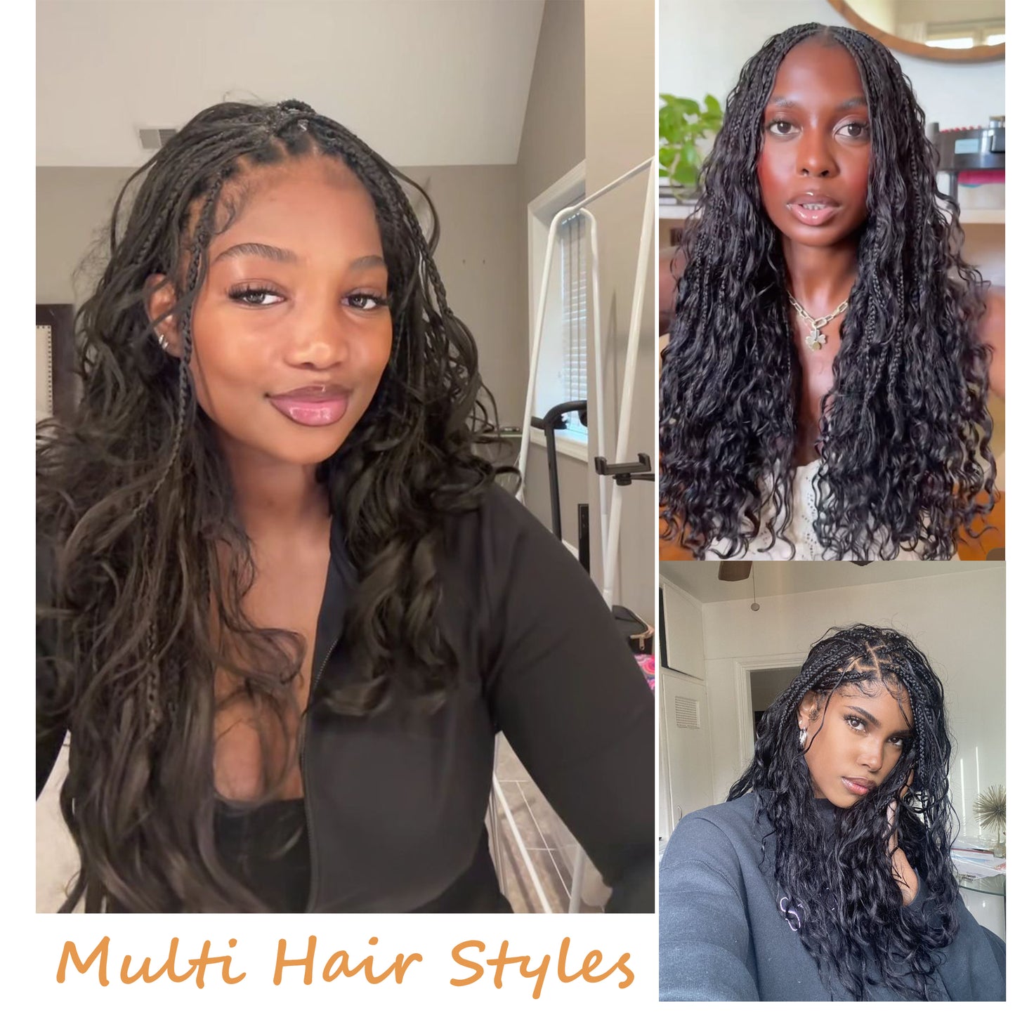 20Strands/pack 0.6cm Boho Braids Crochet Locs Hair 100% Human Hair Braiding Locs Extension for All Occasions