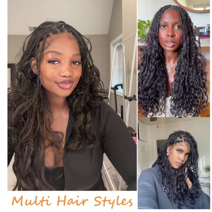 20Strands/pack 0.6cm Boho Braids Crochet Locs Hair 100% Human Hair Braiding Locs Extension for All Occasions