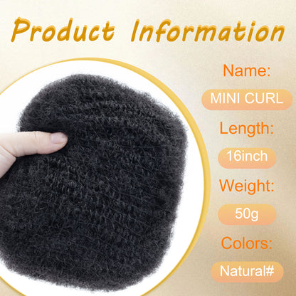 ANNA 50 Gram 100% Human Hair Afro Kinkys Curly Ultra Soft Mini Curl Hair Bulk for for Braiding, Twist, Locs