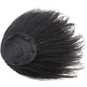 20'' 180% Density 100% Real Human Hair Girls Long Hairstyle Remy Hair Wigs Kinky Curly Half Wig for Woman