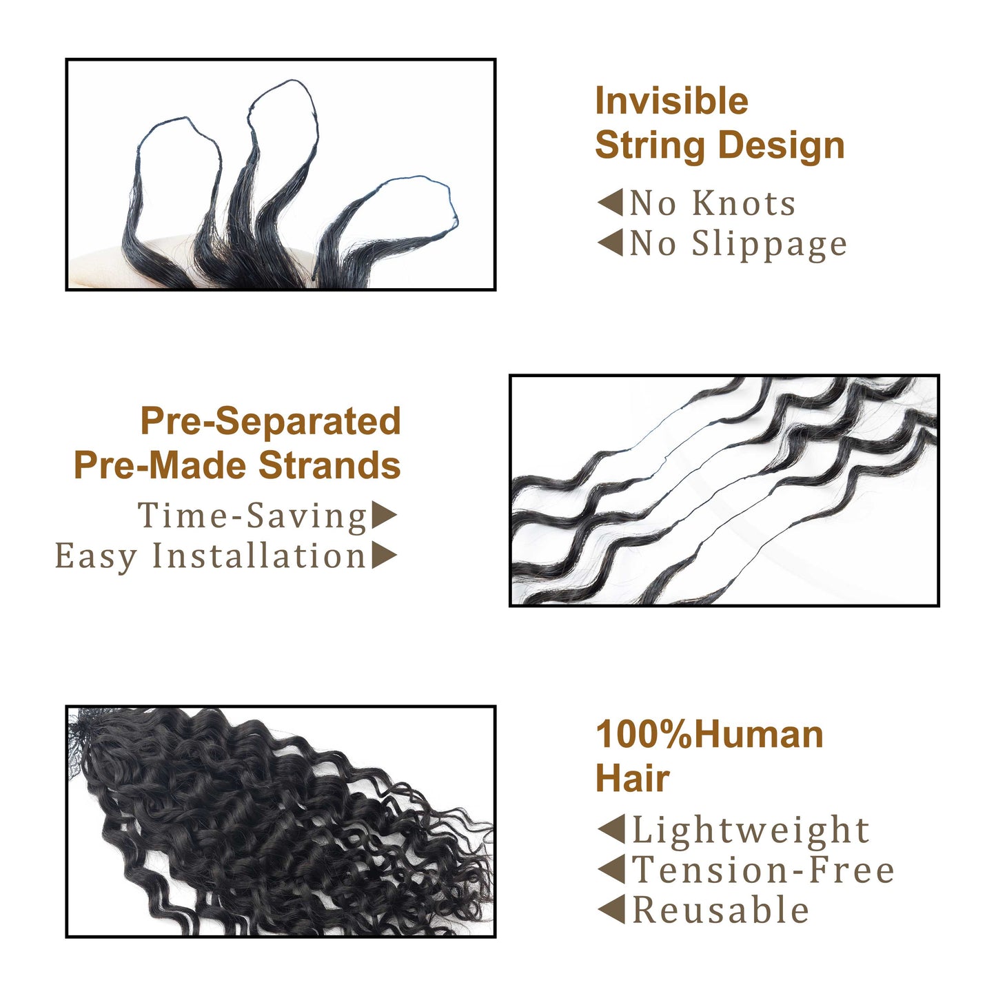 100g/pack 100% Unprocessed Feathers Tips Human Hair Braiding Natural Curly Feathers Crochet Hair Extensions