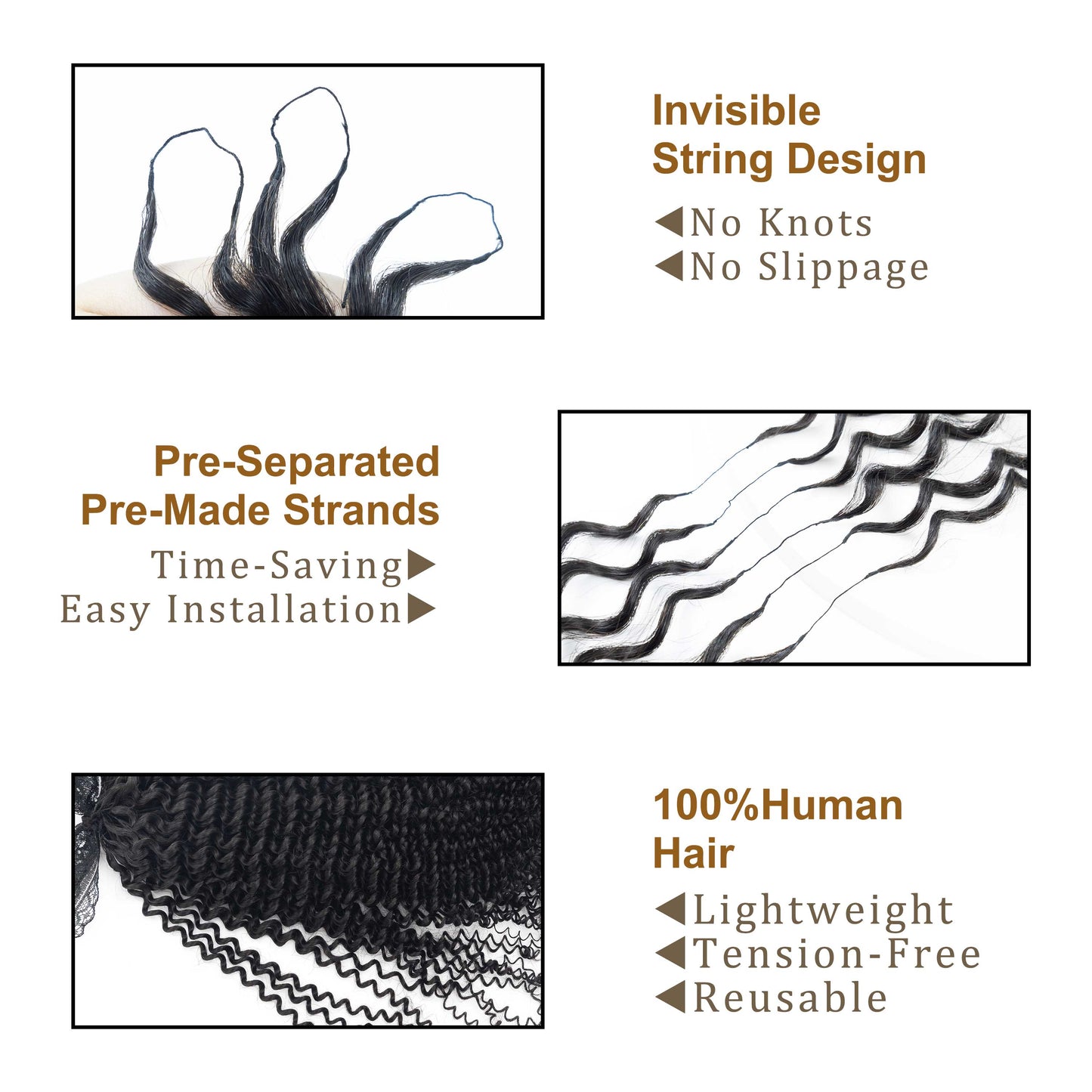 Feather Tip Crochet Hair Kinky Curly Feathering Crochet Braid Human Hair Extensions for Women