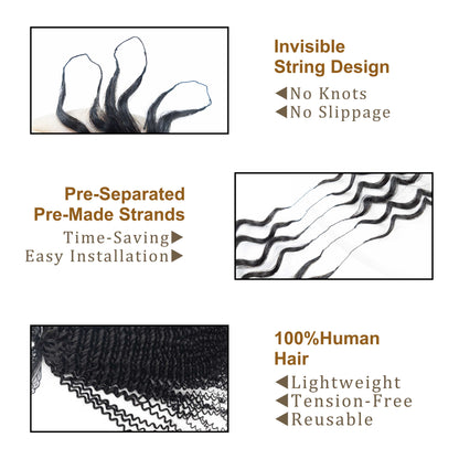 Feather Tip Crochet Hair Kinky Curly Feathering Crochet Braid Human Hair Extensions for Women
