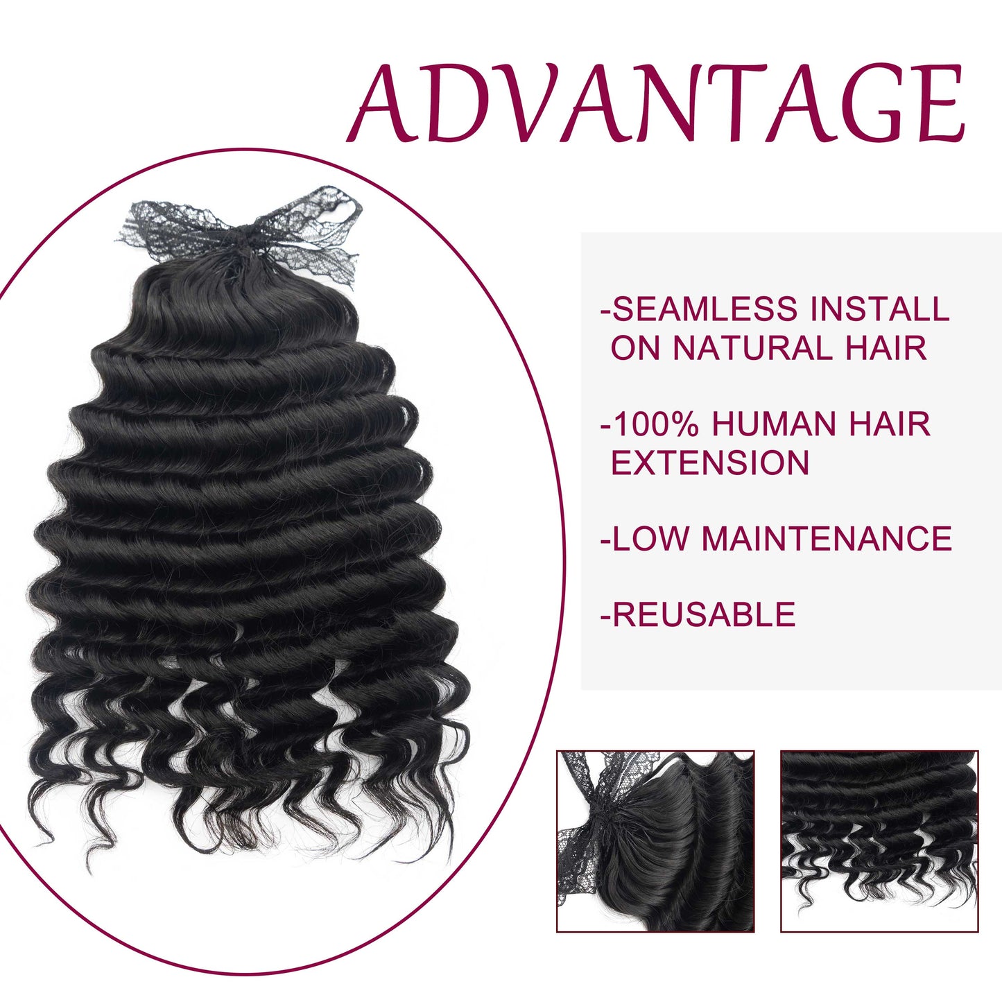 Hot Sale Loose Curly Pre Looped Can Be Dyed Crochet Hair 100% Human Hair Crochet Hair Extensions