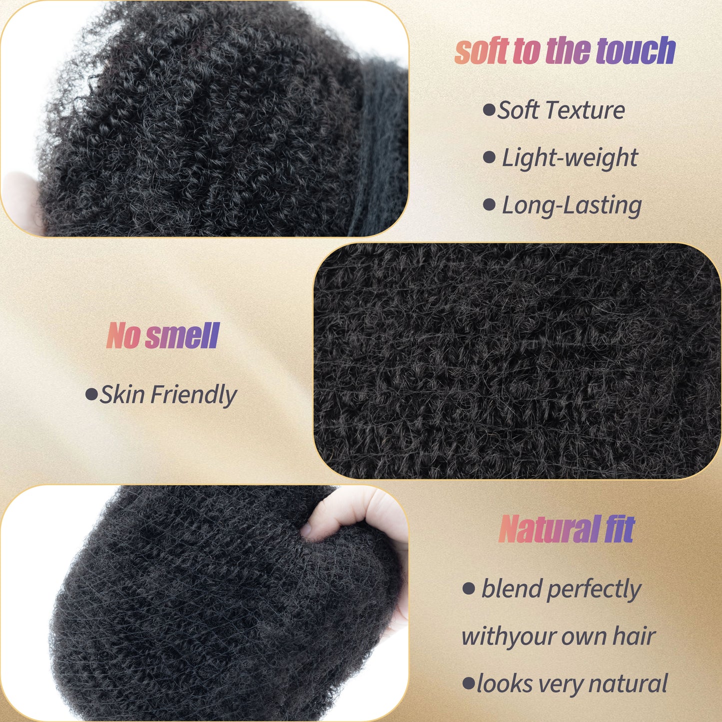 ANNA 50 Gram 100% Human Hair Afro Kinkys Curly Ultra Soft Mini Curl Hair Bulk for for Braiding, Twist, Locs