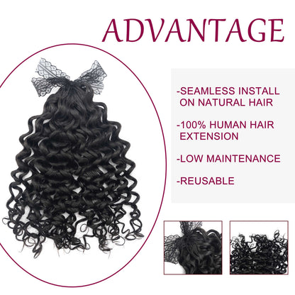 High Quality 100% Real Hair Natural Color Deep Curly Feathers Crochet Hair Extensions