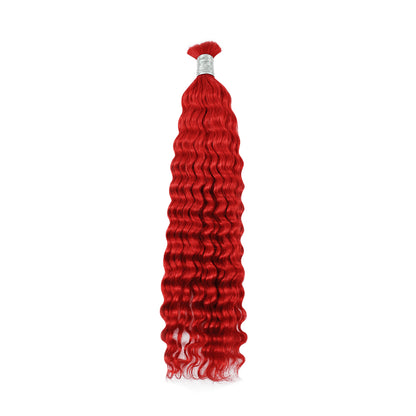 100g/bundles High Quality Deep Wave Human Hair Bundles 100% Human Hair Extension Curly Bundles for Braiding Boho Style
