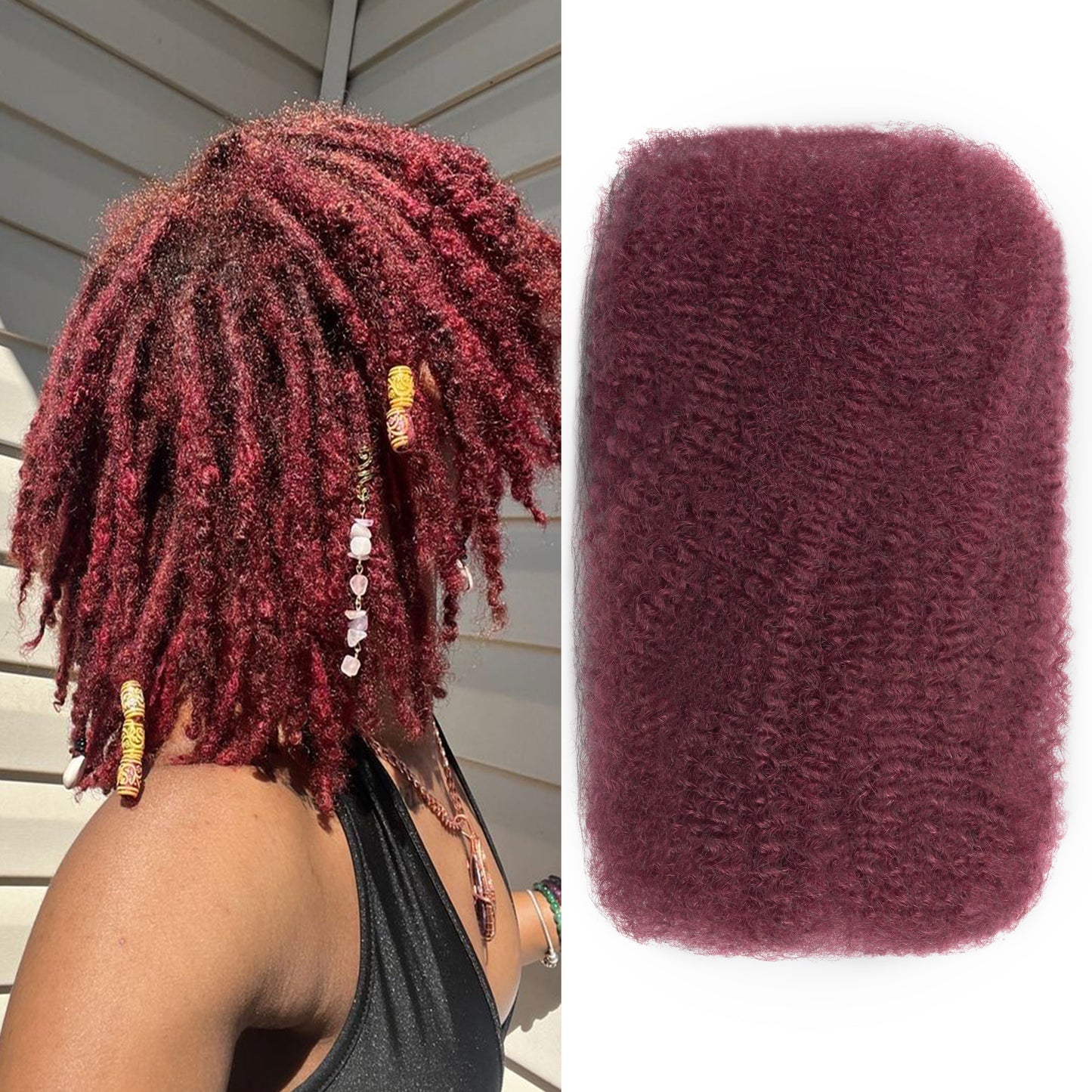 Maelove Highlights Multi Color Pre-Stretched Afro kinky Bulk For Braiding Dreadlock Hair