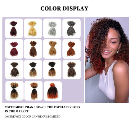 100% Human Hair Extensions Afro Kinky Bulk Hair Afro 4C for Braiding, Micro Twist,Locs